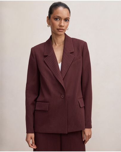 Berry Pinstripe Suit