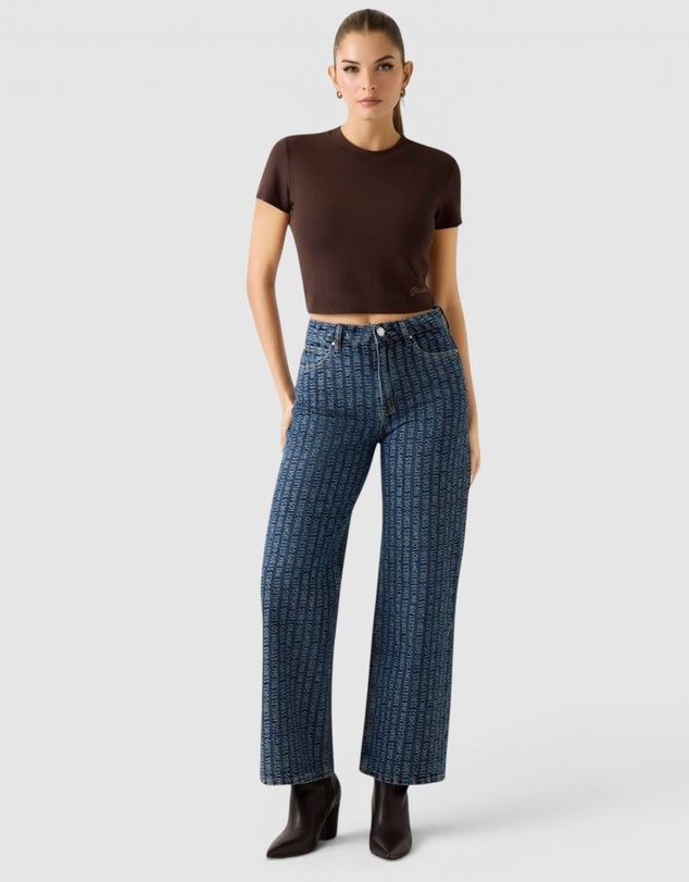 GUESS - High-Rise Tokyo Monogram Wide Leg Jeans