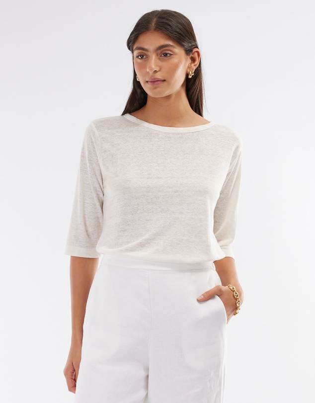 Amelius - Bronte Linen Three Quarter Jersey Top