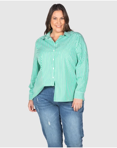 Love Your Wardrobe - Ella Stripe Button-Up Shirt