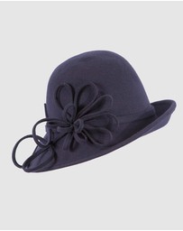 Max Alexander - Winter Felt Navy Cloche Hat