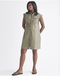 Angel Maternity - Kaya Maternity Safari Shirt Dress In Khaki Green