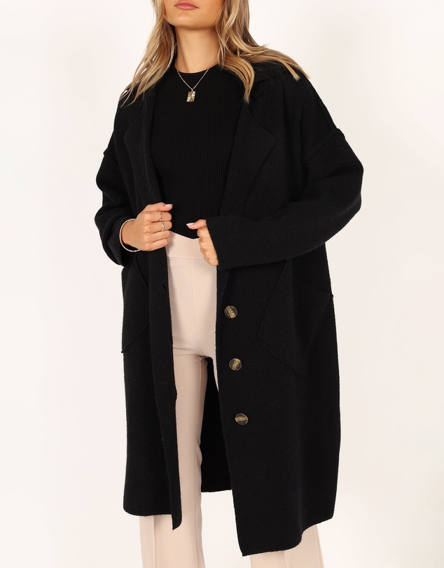 Petal & Pup - Ivy Button Front Coatigan - Black
