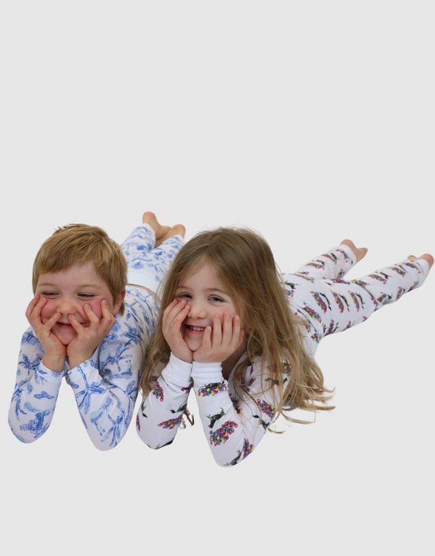 Sant And Abel - Kids Skydog Blue Toile Long PJ Set