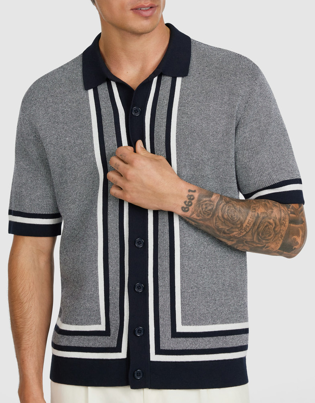 Tarocash - Kian Stripe Knit Shirt