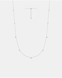 Ania Haie - Ania Haie Silver Bezel Cubic Zirconia Station Necklace