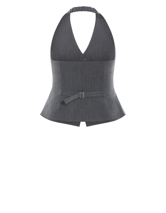 City Chic - Cora Blue Stripe Vest