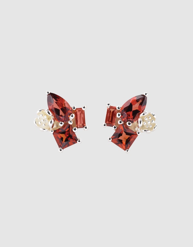 Karen Walker - Rock Garden Earrings with Garnet
