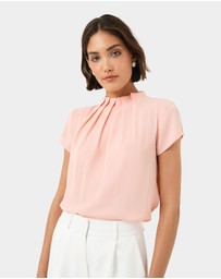 Forcast - Olivia Pleated High Neck Top