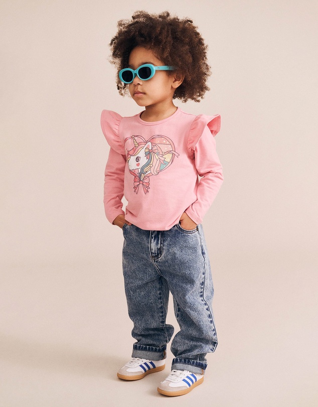 Huxbaby - Whimsical Unicorn Frill Top - Babies-Kids