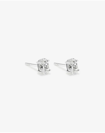 Michael Hill - Oval Cubic Zirconia Solitaire Stud Earrings in Sterling Silver