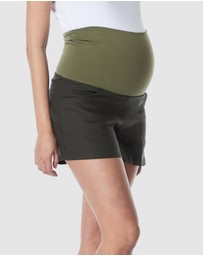 Soon Maternity - Nala Overbelly Linen Shorts