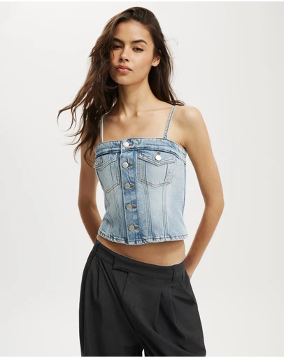 Cotton On - Denim Button Top