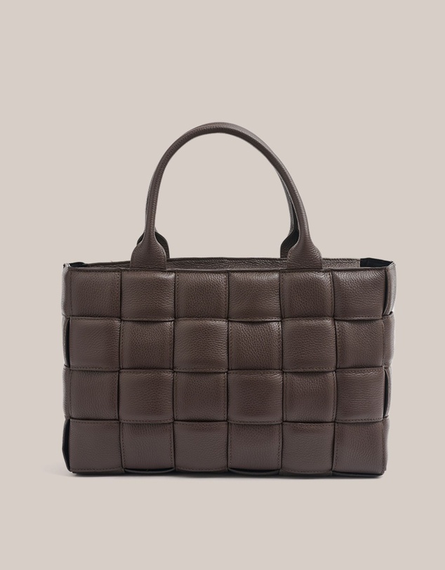 VESTIRSI - Margot XL Dark Chocolate Woven Tote