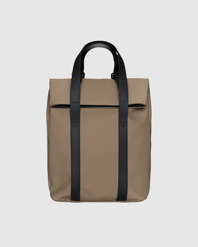 RAINS - Unisex 2 Way Tote Backpack Mini Beige