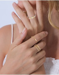Elli Jewelry - Ring Set Pearls Beadalon 925 Sterling Silver Gold Plated
