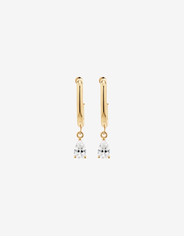 Michael Hill - Pear Drop Stud Earrings in 18kt Vermeil with Cubic Zirconia