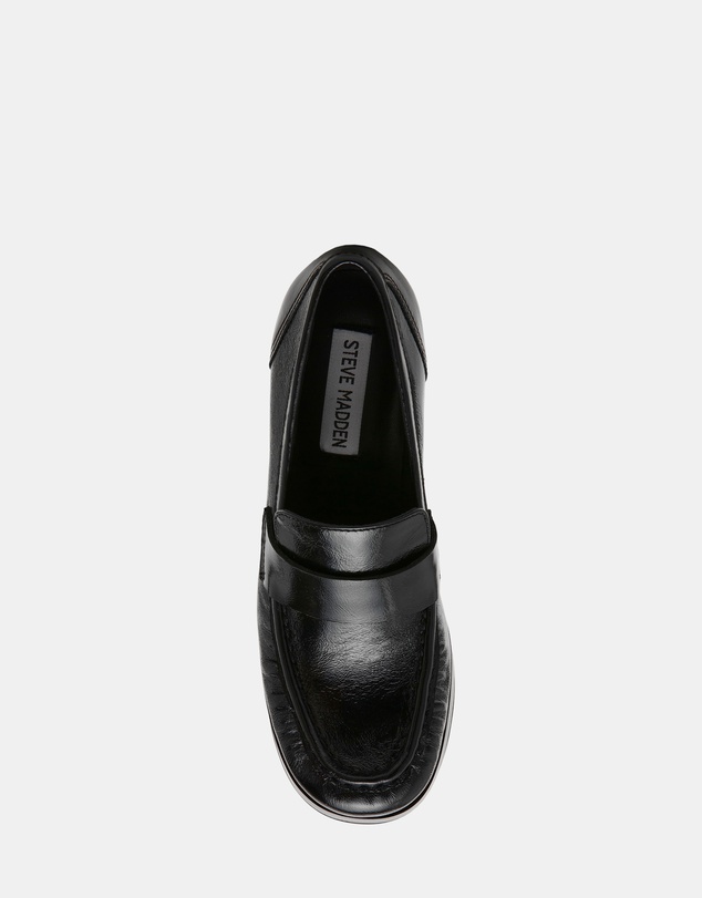 Steve Madden - Munday Black Leather Heels
