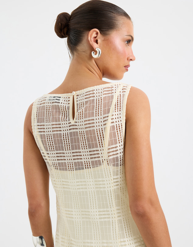 Calli - Selene Sheer Check Midi Dress