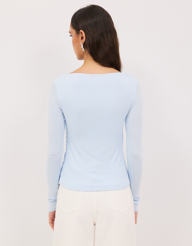Calli - Mia Draped Long Sleeve Jersey Top