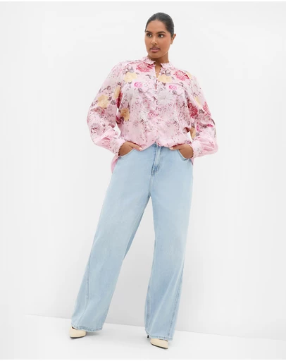City Chic - Gianna Botanical Print Shirt