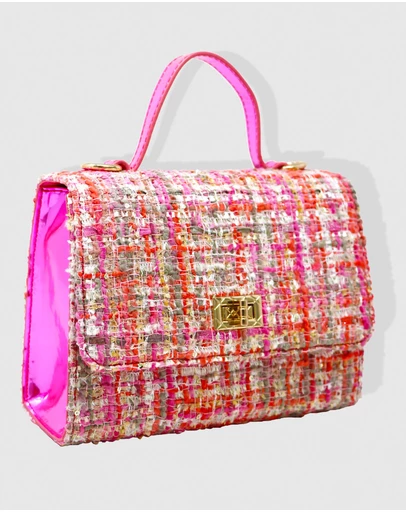 Pink Poppy - Tweed Pink Handbag