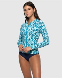 Nip Tuck Swim - Celestial Waters Yolanda Longsleeve Full Zip Sun Top