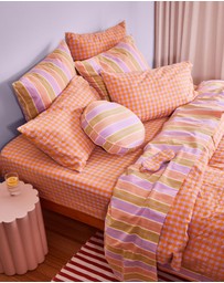 Mosey Me - Kumquat Bloom Seersucker Flat Sheet