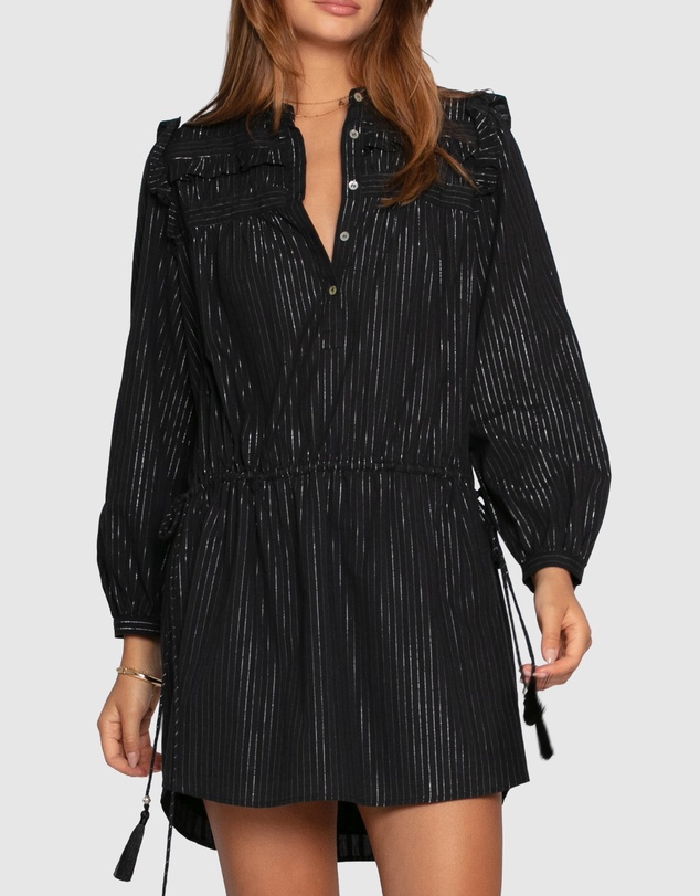 Belle & Bloom - Off the Vine Lurex Stripe Mini Dress