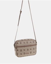 Pierre Cardin - Pierre Cardin Canvas/Leather Trim Square Crossbody Bag