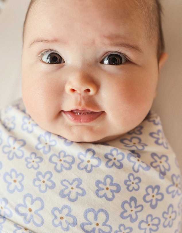 Kynd Baby - Large Stretchy Swaddle in Hibiscus Blue