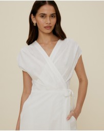 The Fated - Tuck Bodice Sleeveless Midi Dress