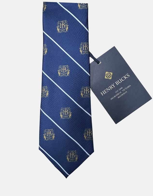 Henry Bucks - HENRY BUCKS Crest Stripe Tie NAVY
