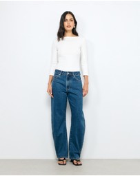 AERE - Mid Rise Curve Leg Jeans