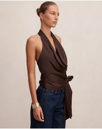 Forever New - Jordyn Cowl Halter Neck Tie Top