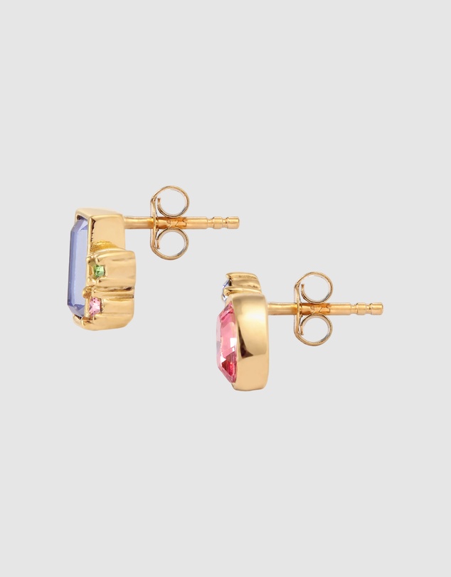 Elli Jewelry - Crystal Symphony Stud Earrings in Gold-Plated 925 Silver