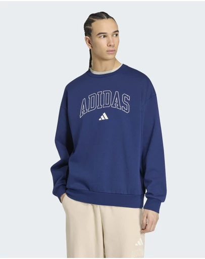 adidas Sportswear - Seasonal Essentials Collegiate Fleece Crew Sweatshirt Mens