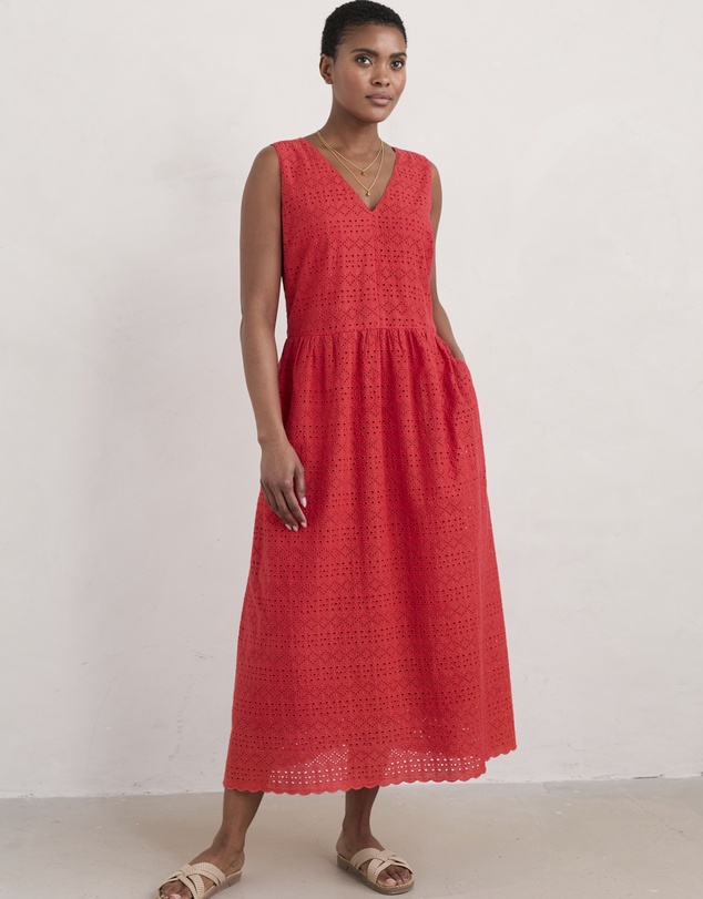 Seasalt - Seasalt Cornwall Red Meadow Saffron Broderie Dress