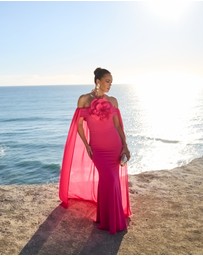 CATHERINE FERRARO - Chloe Cape Halter Gown