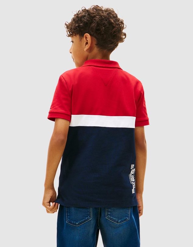 Tommy Hilfiger - Regular Fit Colour-Blocked Pique Polo Shirt - Teens