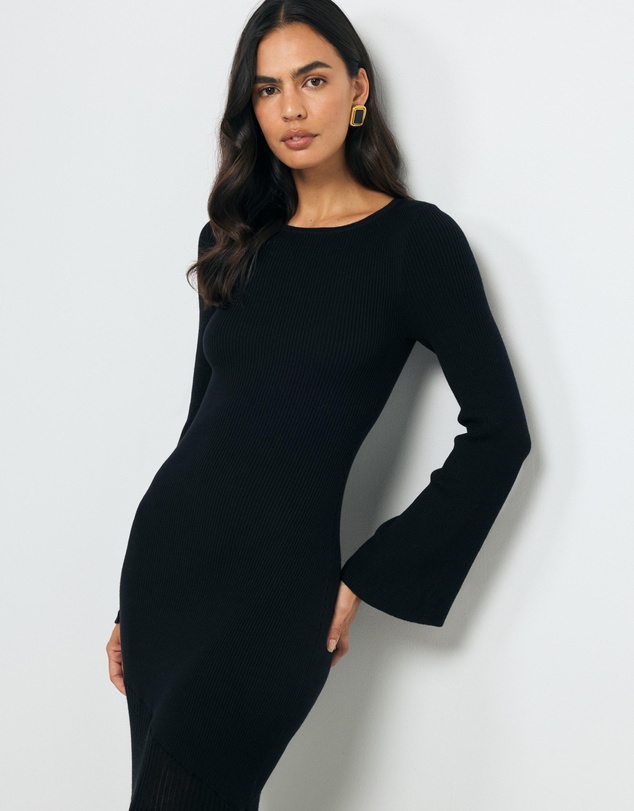 AERE - Ivy Rib Knit Midi Dress