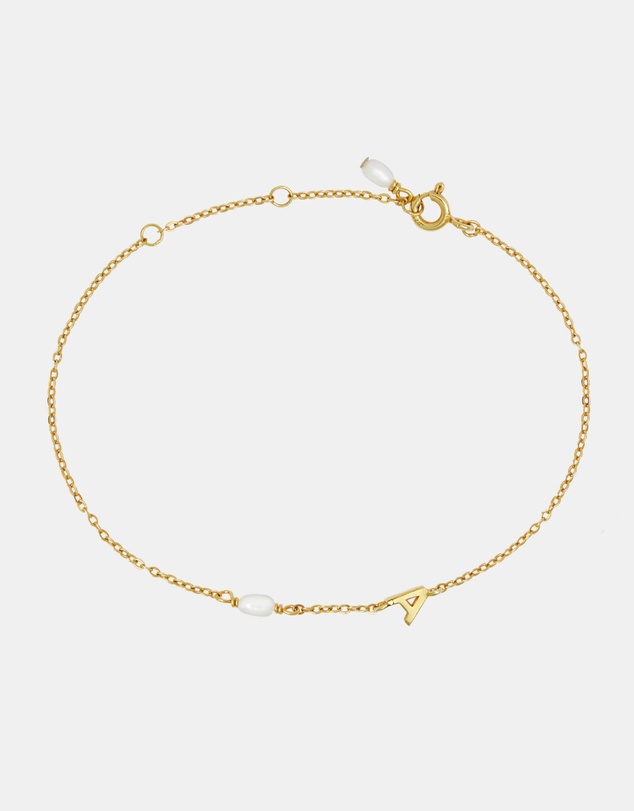 SAINT VALENTINE - Pearl Letter Bracelet - Gold