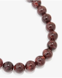 Lovisa - Gold Dark Red Marble Beaded Necklace