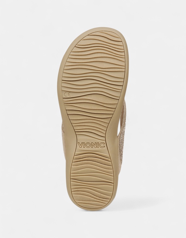 Vionic - Dillon Shine Toe Post Sandal - Champagne