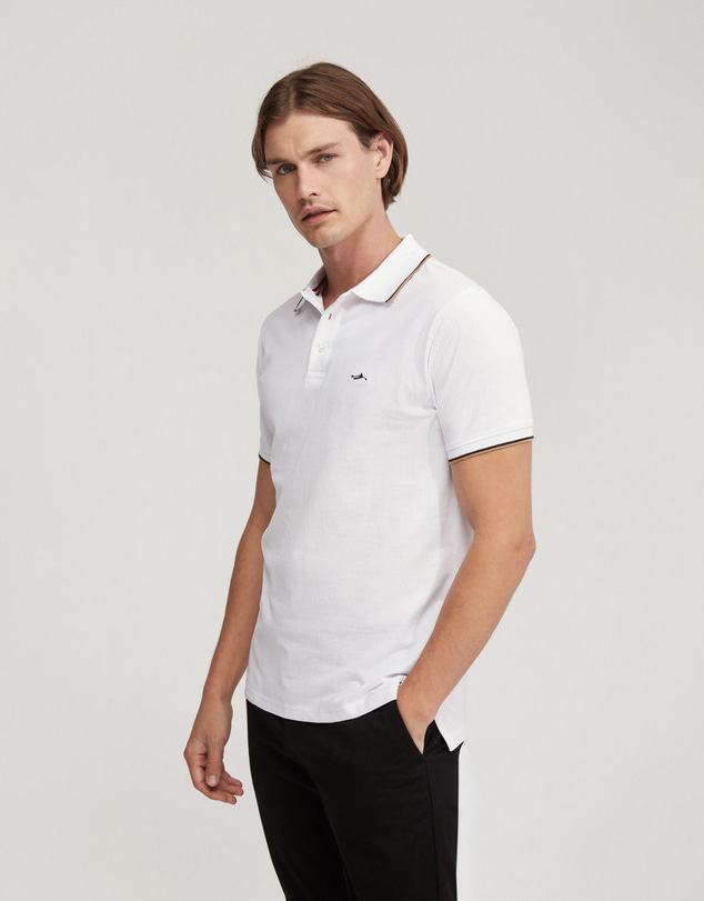 Oxford - Derek Cotton Pique Tipping Polo