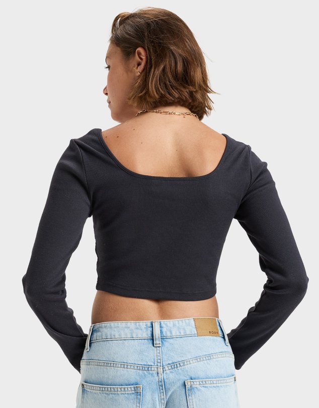 Roxy - Womens Pretty Please Long Sleeves Cropped Top