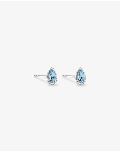 Michael Hill - Pear-Cut Aquamarine Stud Earrings in Sterling Silver