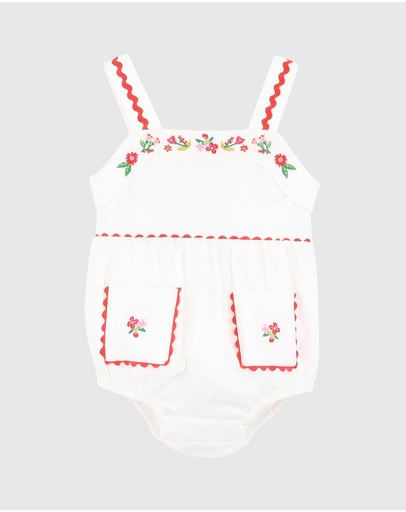 Bebe by Minihaha - Festive Ric Rac Pocket Bodysuit - Babies