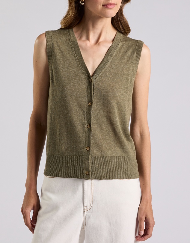 David Lawrence - Ciara Linen Knit Vest