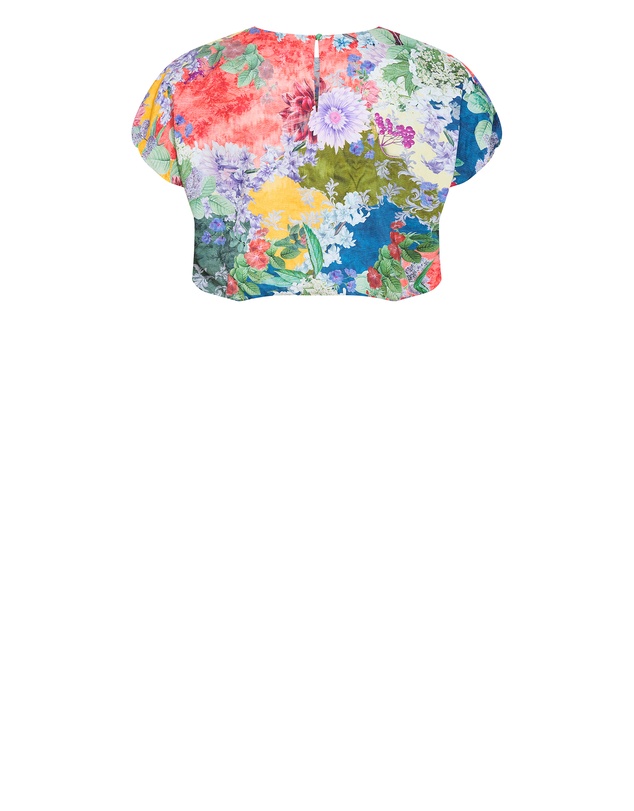 City Chic - Sarina Berry Floral Print Cotton Top